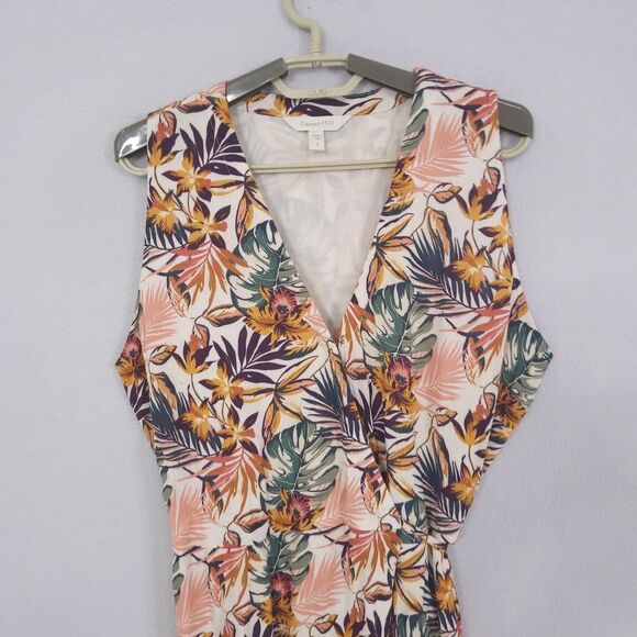 Garnet Hill Maxi Dress Womens Sz 8 Wrap Bohemian Jersey Hippie Sleeveless Floral - Picture 4 of 16